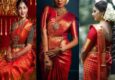 red bridal saree