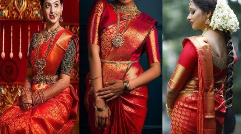 red bridal saree